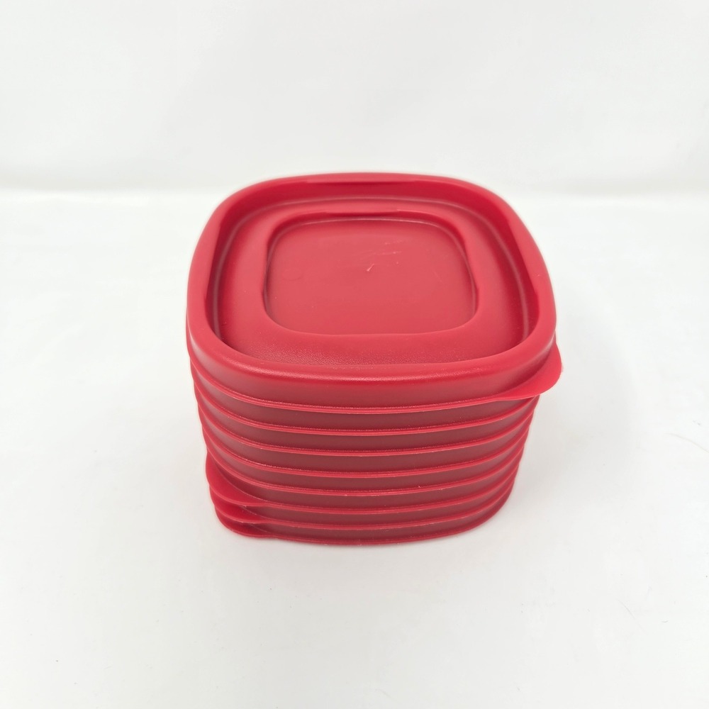 Rubbermaid TakeAlongs Red Replacement Lids Square Set of 8 Plastic Food Storage